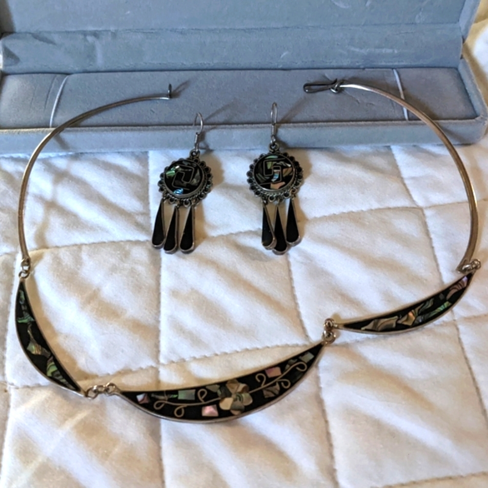 Mexican vintage set of necklace and earrings